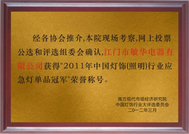 2011年中國燈飾行業(yè)應急單品冠軍